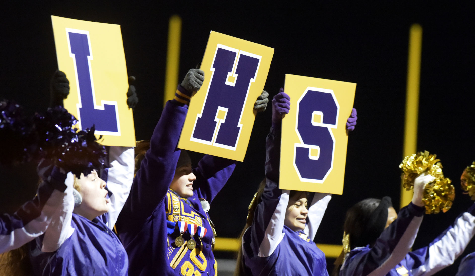 Crusaders cheerleaders show their spirit